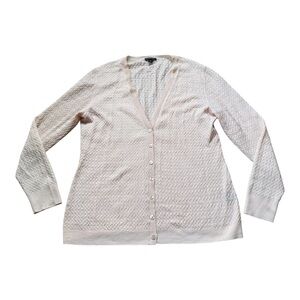 Lafayette 148 Wool Knit Cardigan in Blush Pink Size L